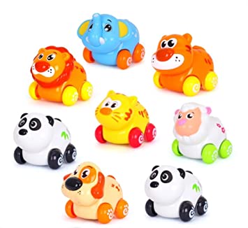 Early Education 1 years Olds Baby Toy Pull and Go Head Moving Animal Paradise Zoo Sets for Children & Kids Boys and Girls