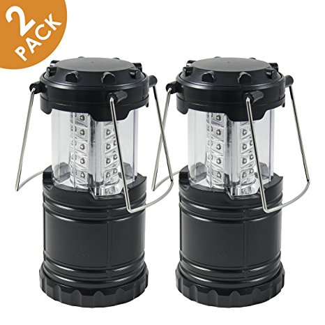 (DOUBLE PACK PROMO THIS WEEK) Aspectek Ultra Bright Collapsible Lantern LED Portable Indoor or Outdoor Camping Emergency Lanterns 2 Pack(Black)