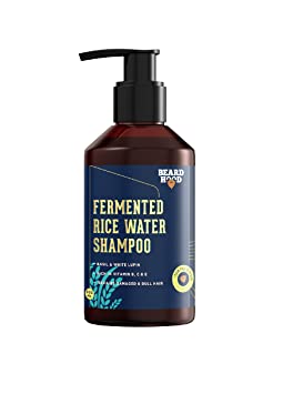 Beardhood Fermented Rice Water Shampoo, 200ml | Goodness of Basil & Lupin | Repairs Damaged Hairs | Thicker & Fuller Hair| Zero Toxin & Vegan