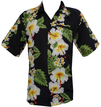 Hawiian Shirt Hibiscus Floral Print Beach 100 Polyester