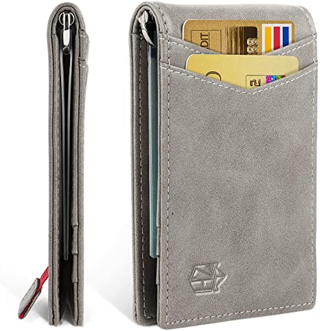 Minimalist Slim Bifold Front Pocket Wallet with Money Clip for men,Effective RFID Blocking & Smart Design