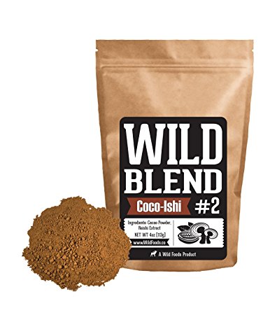 Wild Blend #2, Cocoa Powder and Reishi Mushroom Powder 4:1 Extract Blend for Smoothies, Shakes, Coffee, Baking - Health, Performance, Nootropic (#2 Coco-Ishi - 8 oz)