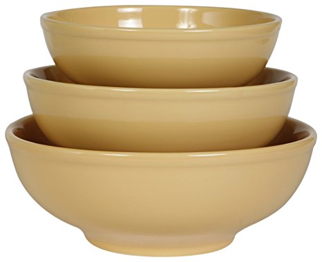 Tuxton Home Serving Bowl, Honey Butter, Set of 3; Restaurant Grade Nonporous Virtrified China; Thermal Shock Tested