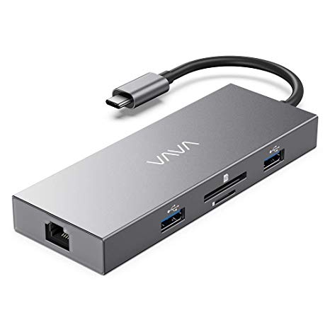 VAVA USB C Hub, 8-in-1 Type C Adapter with HDMI Port, 100W PD Charging Port, Gigabit Ethernet Port, SD/TF Card Reader, 2 USB 3.0 Ports, USB 2.0 Port for MacBook & USB C Laptops