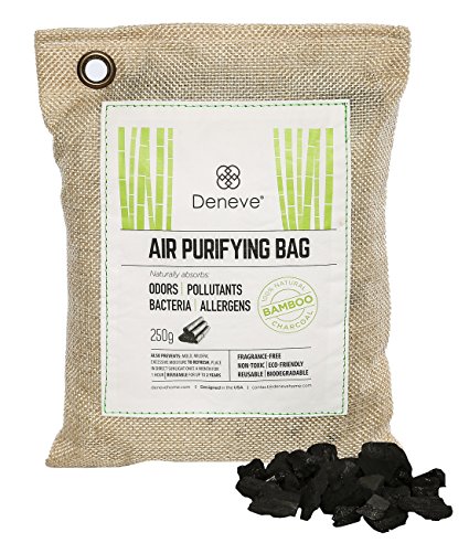 Bamboo Charcoal Purifying Bags (250g beige) Air Freshener Activated Bamboo Charcoal Removes Odors, Allergens and Harmful Pollutants, Fragrance Free Chemical Free And Non Toxic