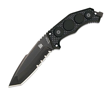 Peter Janda Fin Fixed Blade Tactical Knife, Tanto Serrated