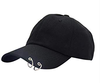 Kpop Snapback Baseball Cap with Rings BTS Bangtan Boys Jimin hat suga Cap Iron Ring Hats Black