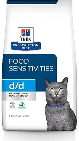 Hill's Prescription Diet d/d Food Sensitivities Duck & Green Pea Formula Dry Cat Food, Veterinary Diet, 3.5 lb. Bag (Packaging May Vary)
