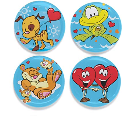 Buttonsmith Cartoon Love Magnet Set - Set of 4 1.25" Magnets - Made in the USA