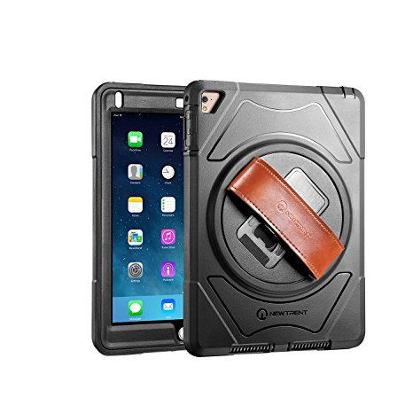 iPad Pro Case, New Trent Gladius Pro iPad Case for iPad Pro 9.7 inch tablet with 360 Degree Rotatable [Rugged: Shock Proof], Built-in Stand, Screen Protector and Leather Hand Strap