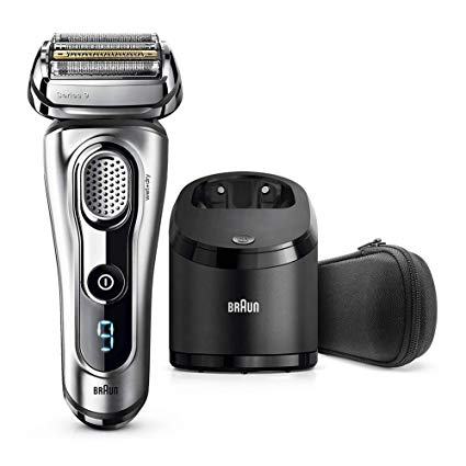 Braun Series 9 Electric Shaver for Men 9292cc, Wet and Dry, Integrated Precision Trimmer, Rechargeable and Cordless Razor with CleanandCharge Station and Travel Case, Silver