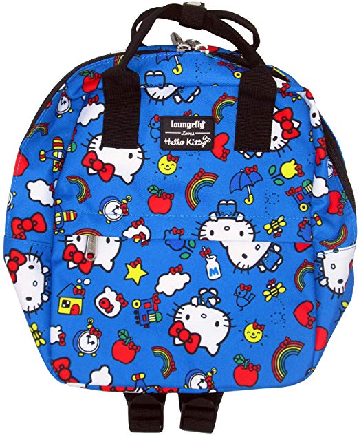 Loungefly x Hello Kitty 45th Anniversary Allover-Print Mini Nylon Backpack (One Size, Blue Multi)