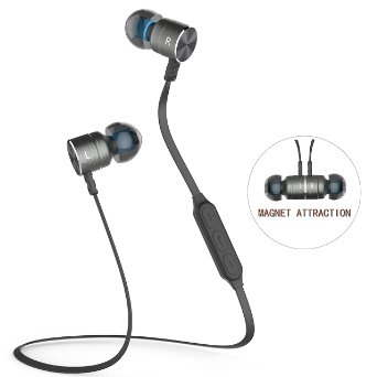 Bluetooth Earbuds,Magnet Attraction V4.0 Wireless Bluetooth Headphones Earphones Headset In-Ear Headphones Earbuds with Microphone & Stereo for Sports (Blue)