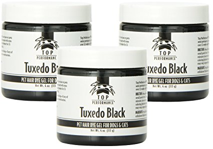 Top Performance Dog Hair Dye Gel, 4-Ounce, Tuxedo Black (3 Pack)