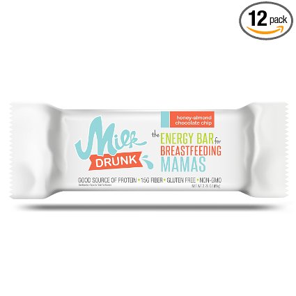 Milk Drunk Energy Protein Bars for Breastfeeding Mamas - 12 Individually Wrapped Bars - 10g Protein 12g Fiber Only 4g Sugar - Lactation-Boosting Ingredients & Nutrition for Nursing Moms