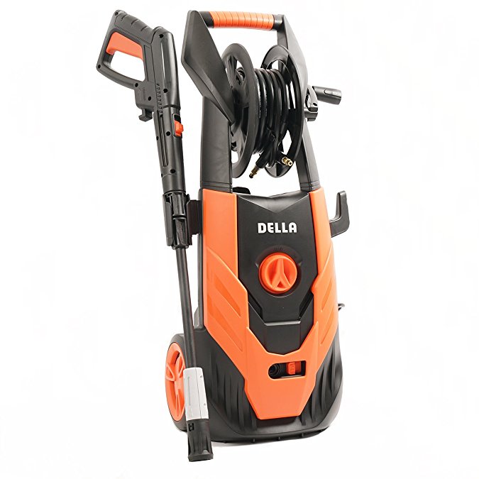 Della 2,300 PSI Burst Electric Pressure Washer 1.4 GPM, Power Hose Reel Nozzle Wand, Soap Dispenser, CSA, Orange