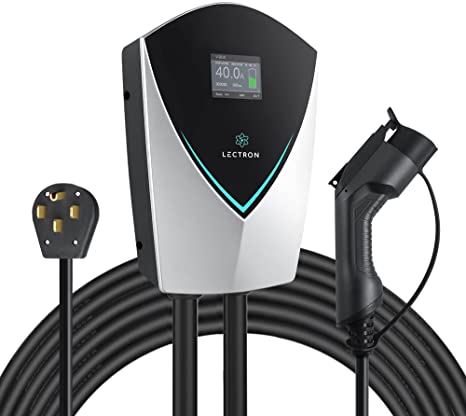 Lectron V-Box 40 Amp Electric Vehicle Charging Station - Powerful Level 2 EV Charger (240V) with NEMA 14-50 Plug/Hardwired - Energy Star Certified for J1772 EVs