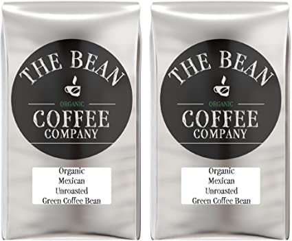 The Bean Coffee Company Organic Unroasted Green Coffee Beans, Mexican, 16-Ounce Bags (Pack of 2)