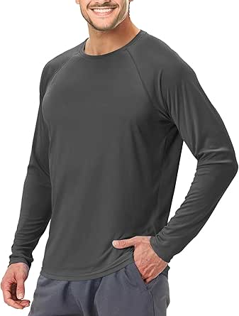 Men's UPF50  Rash Guard Swim Shirts Long Sleeve SPF Sun Shirts for Men Hiking Fishing Lightweight Quick Dry