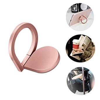 Cell phone Ring Holder, Iphone finger Grip/Stand/Kickstand/Car Mount,360°Rotation and 180°Flip ,[Washable][Removable] for iPhone Ipad Samsung Galaxy Huawei (Rose)