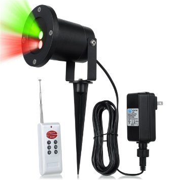 Outdoor Laser Lights with Red and Green Star Show for Christmas,Wedding, And Festival Party,Landscape Weather Resistant Projector with Remote Control, Spotlights and Blinking Lights