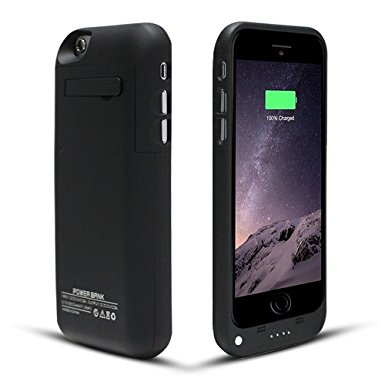 YHhao 3500mAh Portable Cell Phone Battery Charger Case Back Up Power Bank Rechargeable with Stand 4.7 Inches for iPhone 6/6s/SE (Black01)