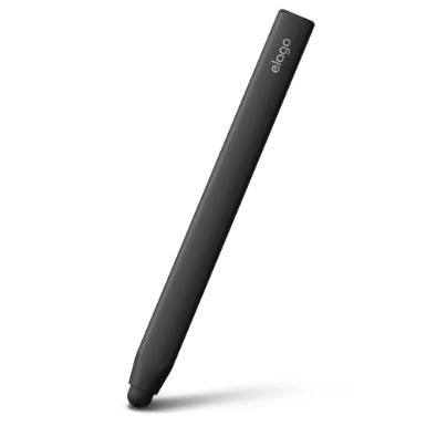 elago Stylus Grip for All iPhones iPad and Galaxy -World First Replaceable Tip Extra Rubber Tip included - Black