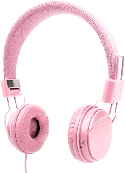 DURAGADGET Ultra-Stylish Pink Kids Headphones with Microphone - Suitable for The TrekStor Primebook C13 | TrekStor Primebook P13