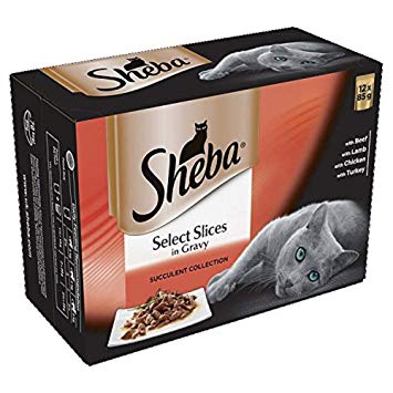 Sheba Select Slices Cat Pouches Succulent Collection in Gravy, 12 x 85 g, Pack of 4 (Total 48 Pouches)