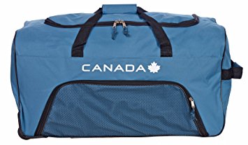 Canada 28" LargeWheeled Equipment Rolling Duffel Bag Blue