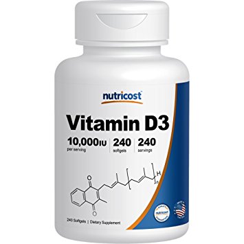 Nutricost Vitamin D3 10,000 IU, 240 Soft Gel Caps