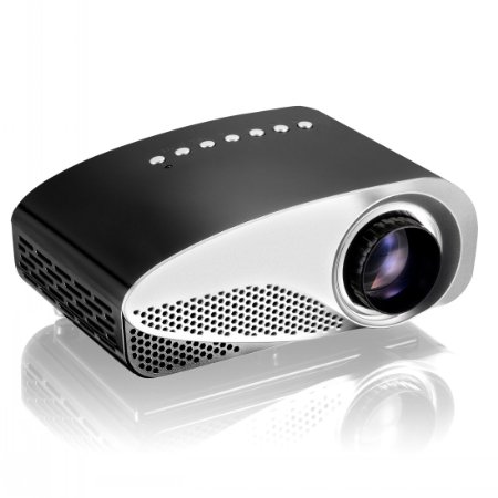Projector Syhonic S8 HD LED Mini Portable Multimedia Home Theater Projector Support HDMI USB SD AV VGA TV Interface HD Video Games TV Movie TXT Music Pocket Size Projector Black
