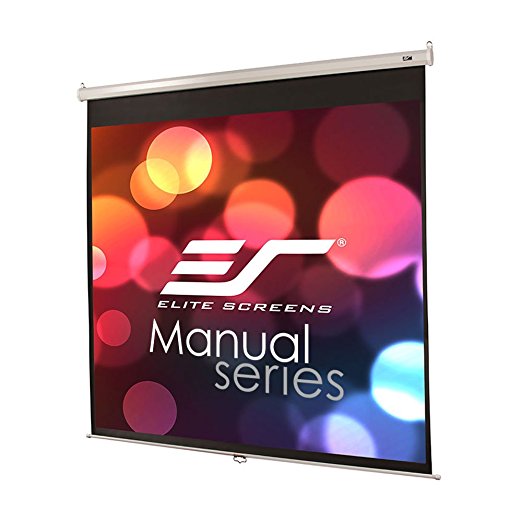 Elite Screens Manual, 85-inch 1:1, Pull Down Projection Manual Projector Screen with Auto Lock, M85XWS1