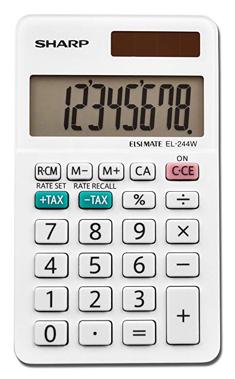 Sharp Calculators EL-244WB Business Calculator, White 2.125