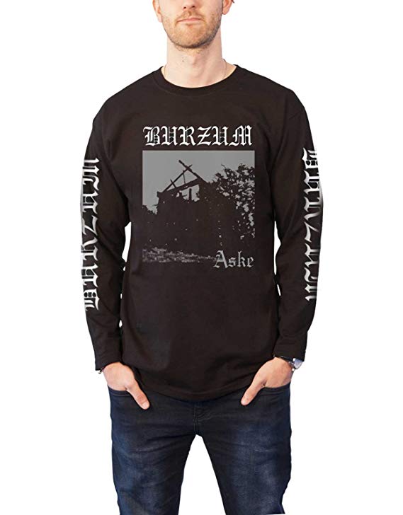 Burzum T Shirt Aske Band Logo Official Mens Black Long Sleeve