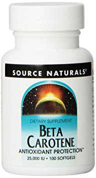 Source Naturals Beta Carotene 25,000IU, Antioxidant Protection Against Free Radicals, 100 Softgels