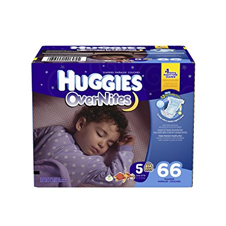 Huggies Overnites Diapers, Size 5, 66 Count