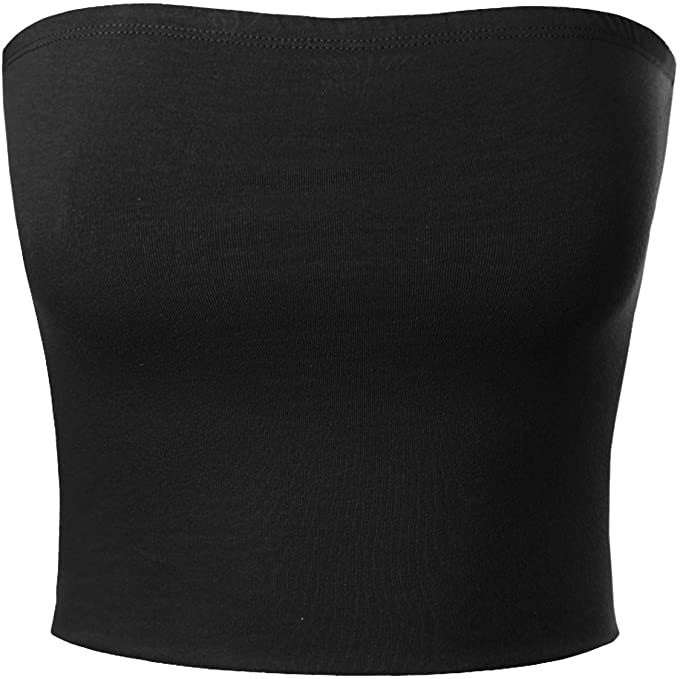 MixMatchy Women's Causal Strapless Cute Basic Solid SexyTube Top