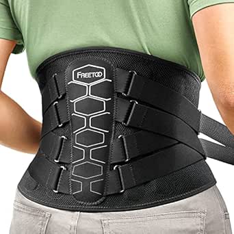 FREETOO Back Support Belt Matte Black Size M(Your Waist:33.3''～40.4'')