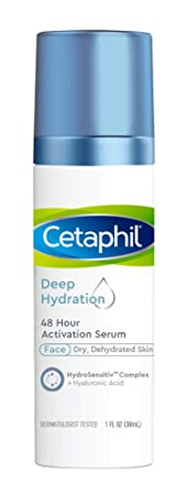 CETAPHIL Deep Hydration 48 Hour Activation Serum | 1 fl oz | 48 Hour Dry Skin Face Moisturizer for Sensitive Skin | With Hyaluronic Acid, Vitamin E & Vitamin B5 | Dermatologist Recommended
