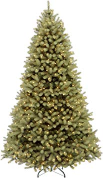 National Tree 10 Foot "Feel-Real" Downswept Douglas Fir Tree with 1000 Dual LED Lights, Hinged (PEDD1-312LD-10X)