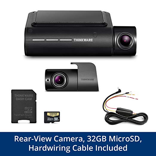 THINKWARE F800PRO Front & Rear Dash Cam Bundle Full HD 1080p Sony STARVIS, Hardwiring Cable, 32GB MicroSD Card Included, Built-in WiFi & GPS