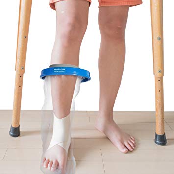 Adult Leg Cast Cover with Waterproof Seal Protection. Keep Casts & Bandages Totally Dry for Shower, Bathing Or Swimming. Heavy Duty Vinyl is Durable Yet Lightweight and Reusable. (Adult Leg Half)