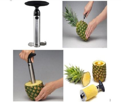 Pineapple Corer Slicer Ring Cutter Peeler Wedge Walmart- Professional Chef Cookie Products Gadgets- Large Server Stainless Steel Fruit Cutting Slicing Coring Knife- Enjoy the Richness of Pineapples
