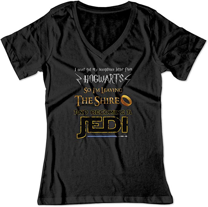 BSW Women's Harry Potter Lord of The Rings Star Wars Jedi Fan V-Neck Shirt