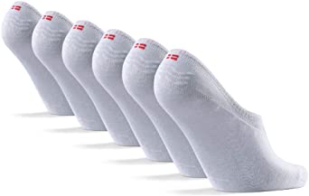 DANISH ENDURANCE 6 Pares Calcetines Invisibles para Hombre y Mujer, Antideslizantes, Calcetines Cortos de Algodón, Transpirables, Gris, Blanco y Negros