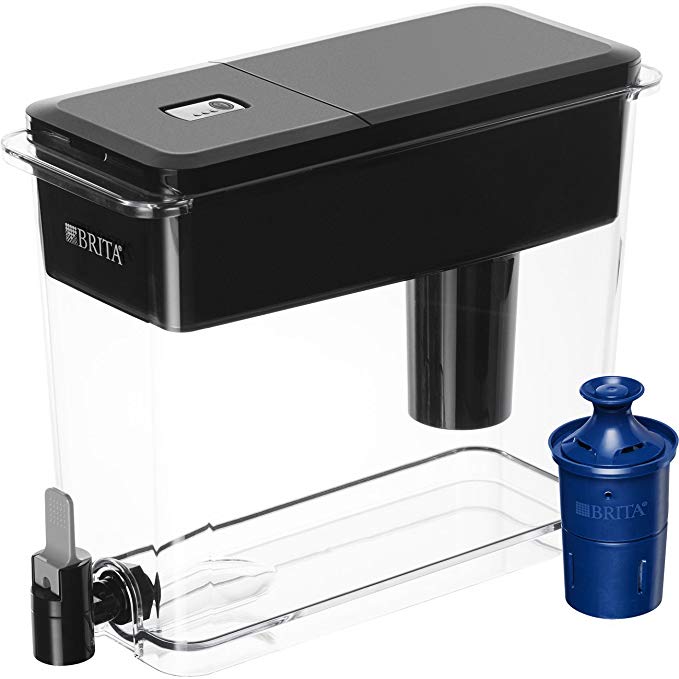 Brita Extra Large 18 Cup UltraMax Water Dispenser with 1 Longlast Filter - BPA Free -Jet Black