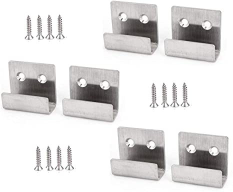 Rannb Stainless Steel Wall Hanger Fastener Bracket for Ceramic Tile Display- Pack of 6