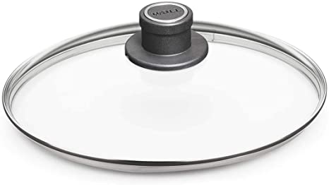 Woll Tempered Glass with Stainless Steel Rim and Vented Knob Round Lid, 10-1/4", Clear