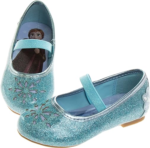 Disney Girls Mary Jane Flats - Kids Character Princess Dress up Slip-on Shoes (Toddler/Little Kid)